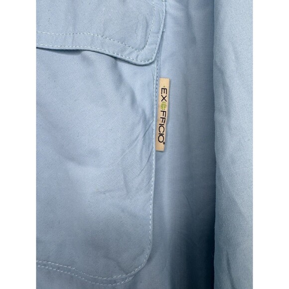 NWT EXOFFICIO Air Strip LS Vented Shirt Sz M Blue UPF 30 Quick Dry Lite Weight - Picture 6 of 16